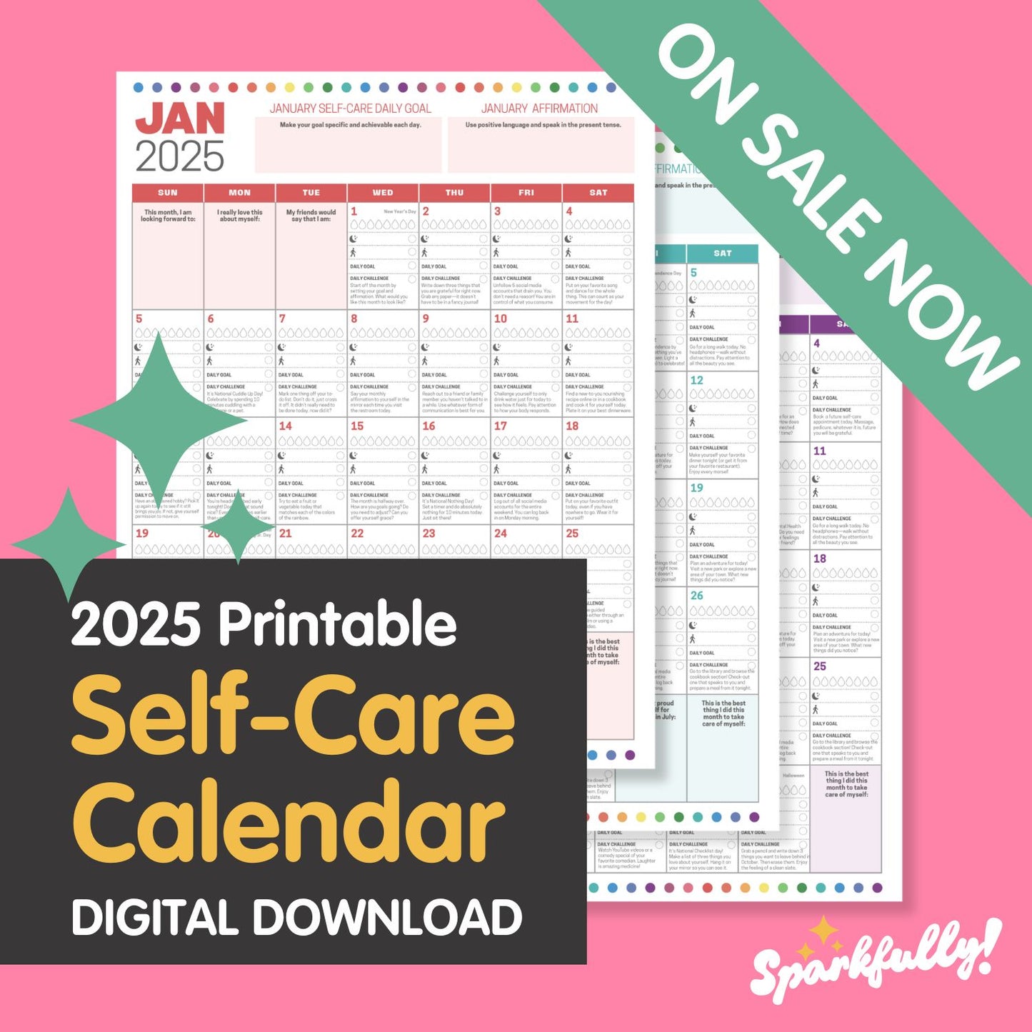 2025 Sparkfully Self-Care Printable Calendar